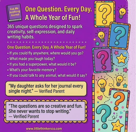 Wittlore — Ask Me Anything Journal for Kids  365 Days of Fun Questions for Ages 6-9